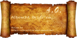 Albrecht Oriána névjegykártya